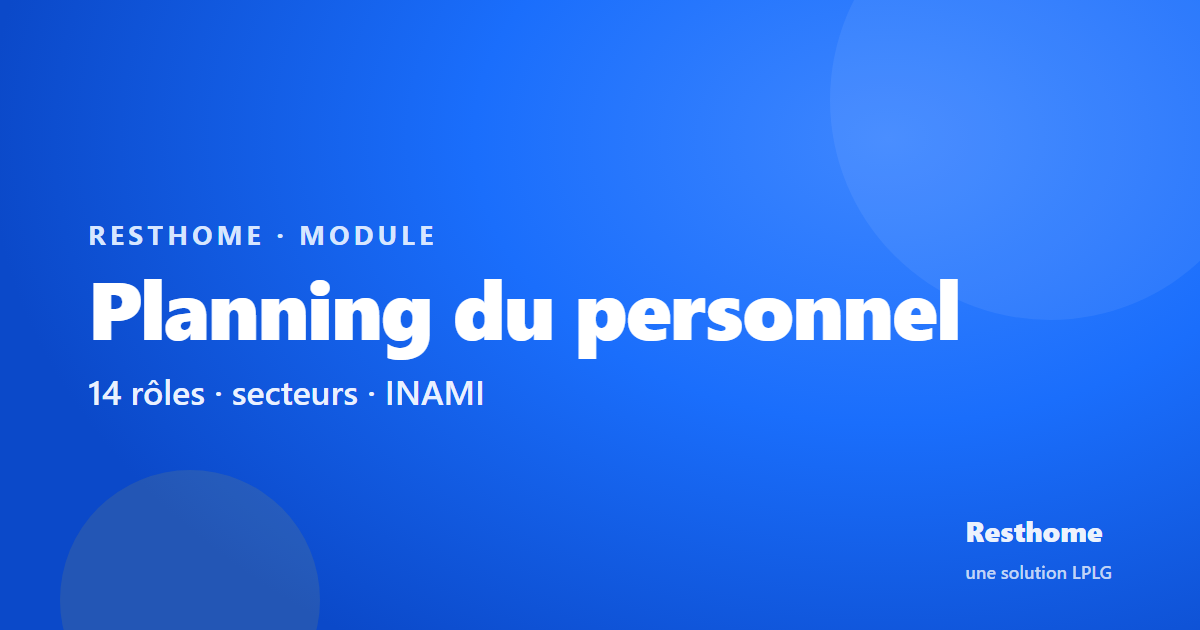 Resthome — planning du personnel en maison de repos